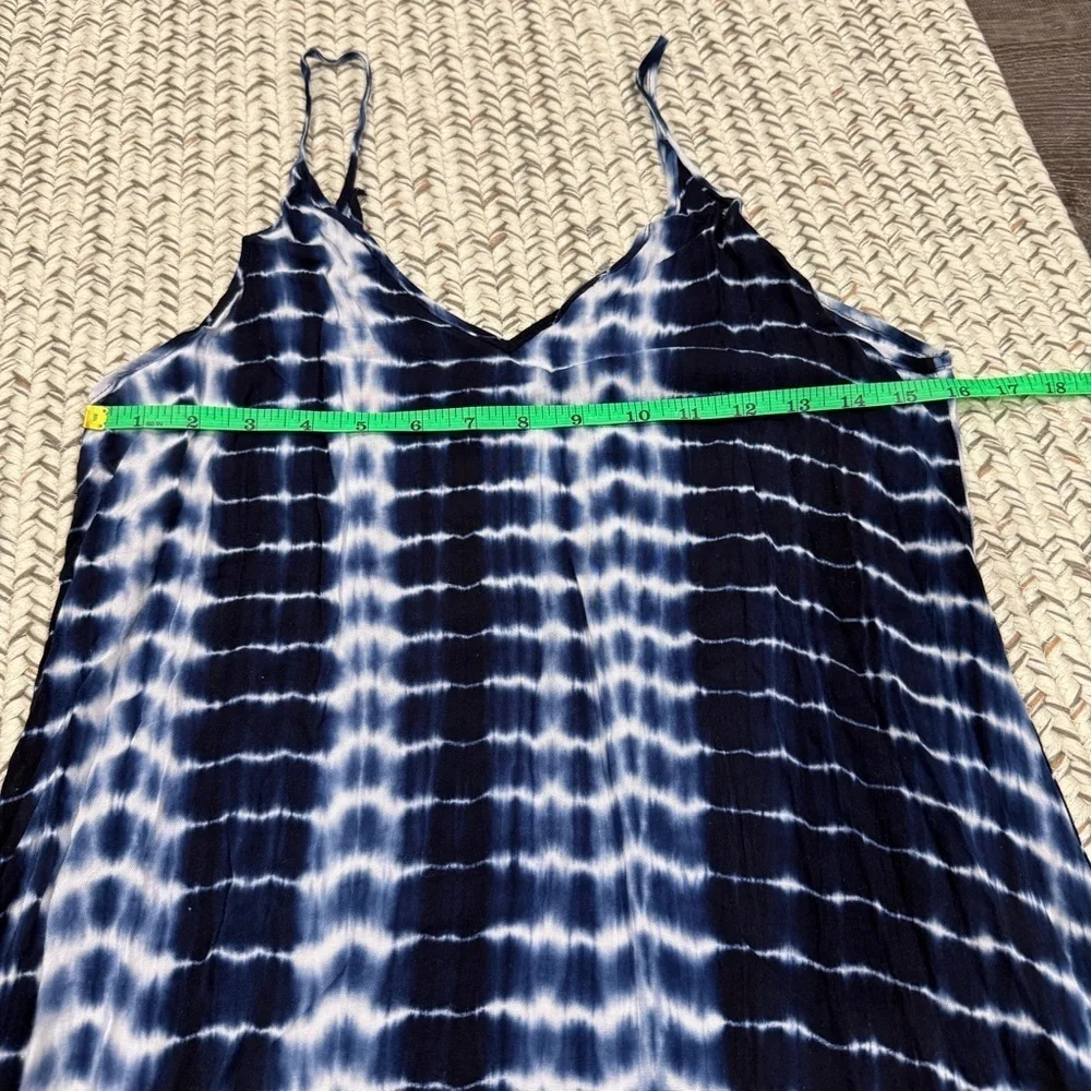 SHEIN Blue Tie Dye Mini Loose Fitting Dress